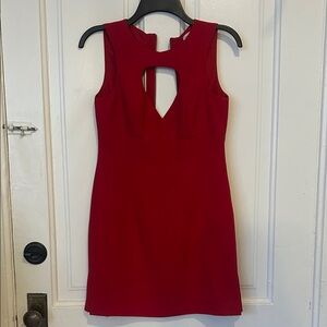 NWOT BCBGeneration Red Cage Back Mini Dress